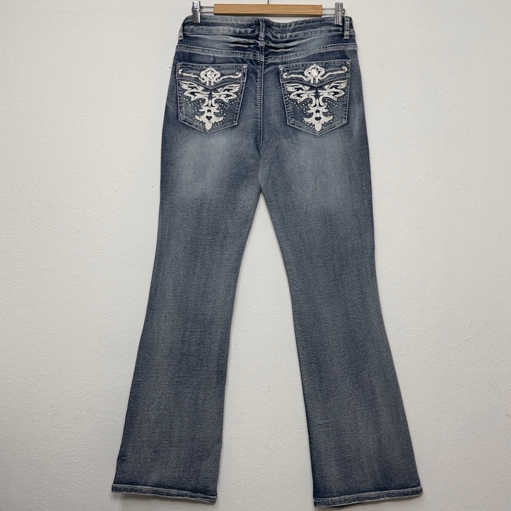 Telepatia Blue‎ Jeans rhinestone embellishment Y2K unique